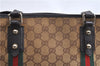 Authentic GUCCI Web Sherry Line Tote Bag GG Canvas Leather 137396 Brown 1549G