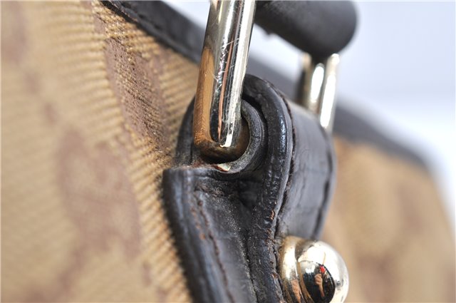 Authentic GUCCI Web Sherry Line Tote Bag GG Canvas Leather 137396 Brown 1549G