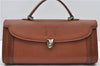 Authentic Burberrys Vintage Leather Hand Bag Purse Brown 1551D