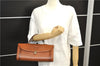 Authentic Burberrys Vintage Leather Hand Bag Purse Brown 1551D