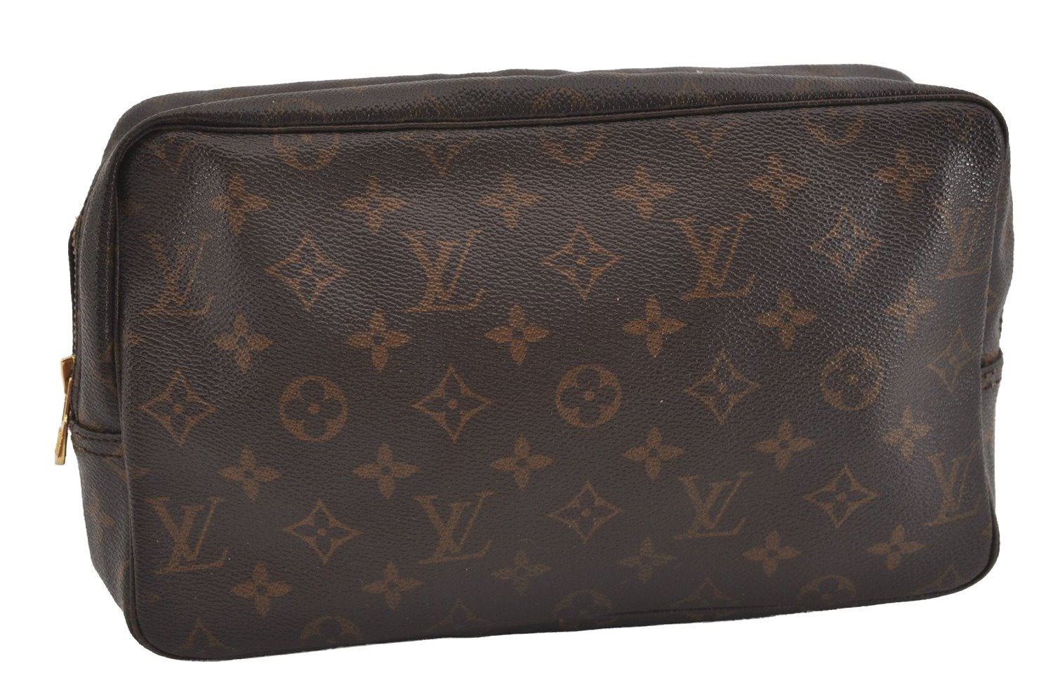 Auth Louis Vuitton Monogram Trousse Toilette 28 Clutch Hand Bag M47522 LV 1551I