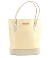 Authentic BURBERRY Vintage Leather Shoulder Hand Bag Purse Ivory Beige 1552D