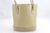 Authentic BURBERRY Vintage Leather Shoulder Hand Bag Purse Ivory Beige 1552D