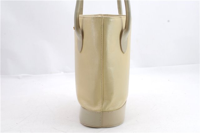 Authentic BURBERRY Vintage Leather Shoulder Hand Bag Purse Ivory Beige 1552D