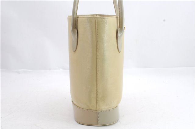 Authentic BURBERRY Vintage Leather Shoulder Hand Bag Purse Ivory Beige 1552D