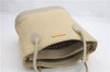 Authentic BURBERRY Vintage Leather Shoulder Hand Bag Purse Ivory Beige 1552D