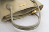 Authentic BURBERRY Vintage Leather Shoulder Hand Bag Purse Ivory Beige 1552D