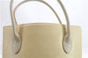 Authentic BURBERRY Vintage Leather Shoulder Hand Bag Purse Ivory Beige 1552D