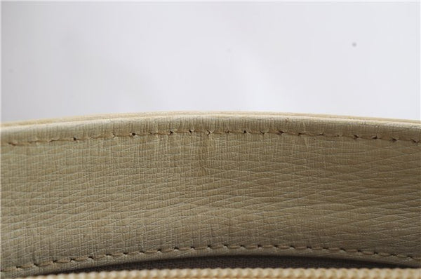 Authentic BURBERRY Vintage Leather Shoulder Hand Bag Purse Ivory Beige 1552D