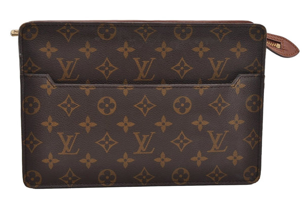 Authentic Louis Vuitton Monogram Pochette Homme Clutch Hand Bag M51795 LV 1552I