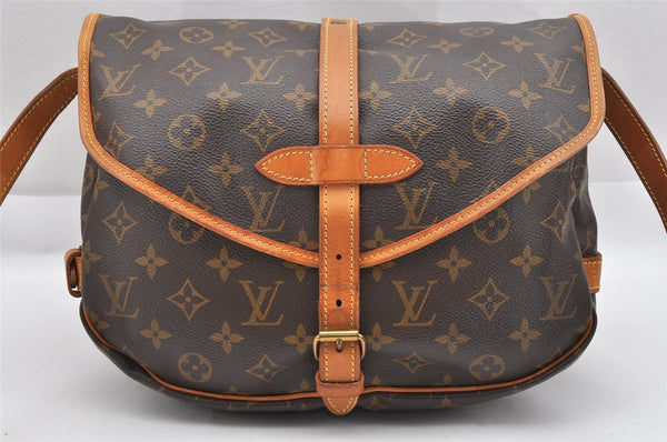 Authentic Louis Vuitton Monogram Saumur 30 Shoulder Cross Bag M42256 Junk 1555I