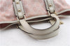 Authentic GUCCI Sherry Line Hand Bag Purse GG Canvas Leather 139261 Pink 1557D