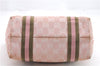 Authentic GUCCI Sherry Line Hand Bag Purse GG Canvas Leather 139261 Pink 1557D