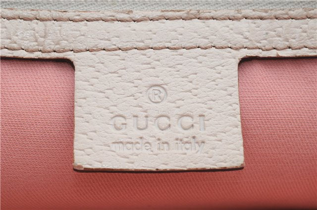 Authentic GUCCI Sherry Line Hand Bag Purse GG Canvas Leather 139261 Pink 1557D