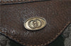 Authentic GUCCI Web Sherry Line Shoulder Tote Bag GG PVC Leather Brown 1558D