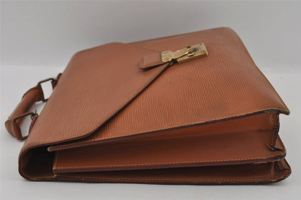 Authentic Louis Vuitton Epi Serviette Conseiller Briefcase Brown M54428 LV 1558I