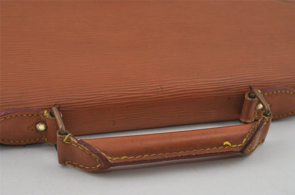 Authentic Louis Vuitton Epi Serviette Conseiller Briefcase Brown M54428 LV 1558I