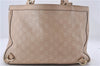 Authentic GUCCI Guccissima Abbey Leather Shoulder GG Tote Bag 170004 Beige 1559D