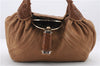 Authentic FENDI Spy Bag Hand Bag Leather Brown 1562D