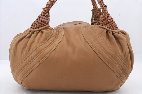 Authentic FENDI Spy Bag Hand Bag Leather Brown 1562D