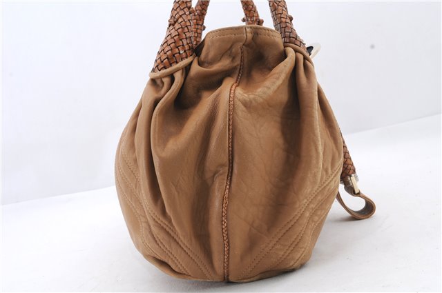 Authentic FENDI Spy Bag Hand Bag Leather Brown 1562D