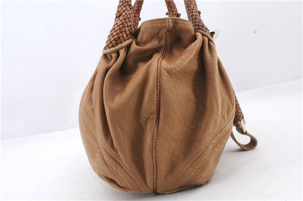 Authentic FENDI Spy Bag Hand Bag Leather Brown 1562D