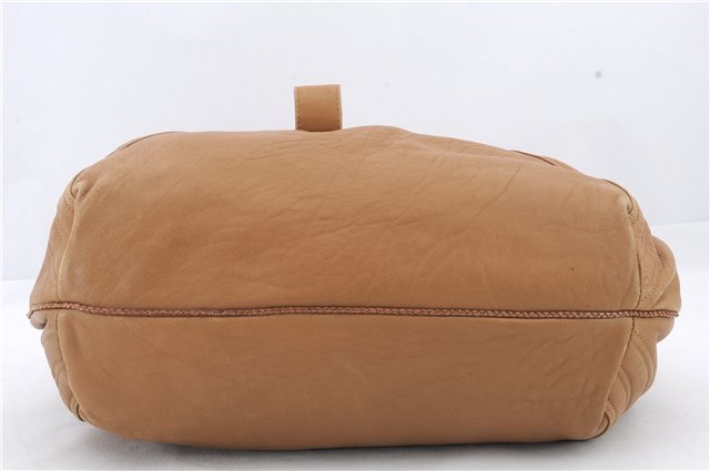 Authentic FENDI Spy Bag Hand Bag Leather Brown 1562D