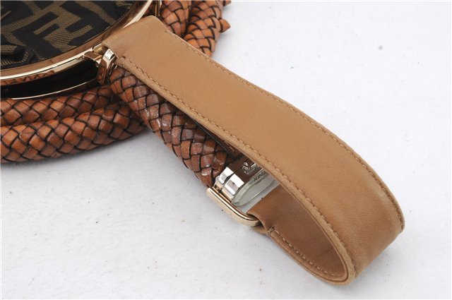Authentic FENDI Spy Bag Hand Bag Leather Brown 1562D