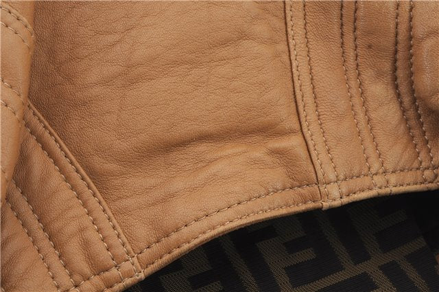 Authentic FENDI Spy Bag Hand Bag Leather Brown 1562D