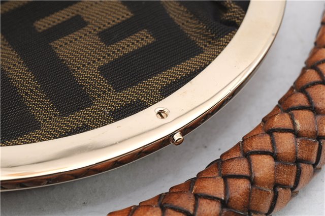 Authentic FENDI Spy Bag Hand Bag Leather Brown 1562D