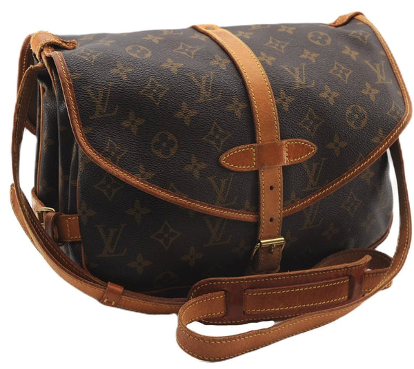 Authentic Louis Vuitton Monogram Saumur 30 Shoulder Cross Bag M42256 LV 1562F