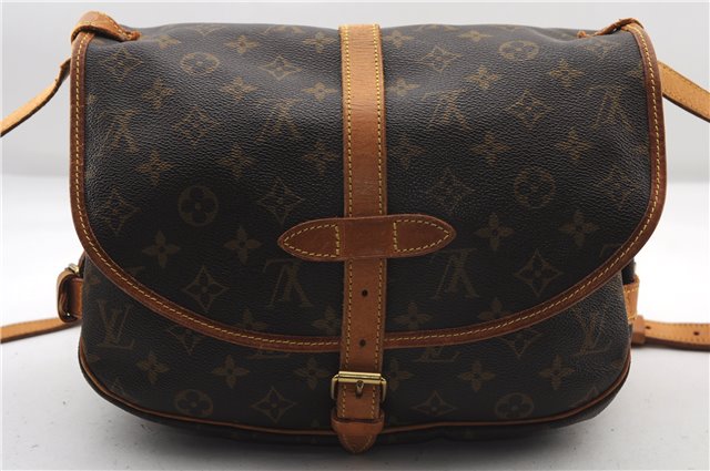 Authentic Louis Vuitton Monogram Saumur 30 Shoulder Cross Bag M42256 LV 1562F
