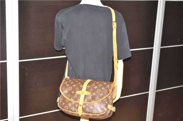 Authentic Louis Vuitton Monogram Saumur 30 Shoulder Cross Bag M42256 LV 1562F