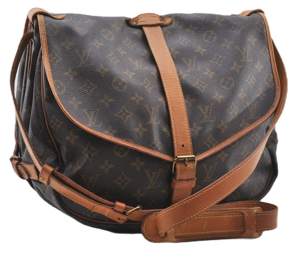 Authentic Louis Vuitton Monogram Saumur 35 Shoulder Cross Bag M42254 LV 1563F