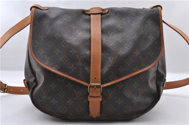 Authentic Louis Vuitton Monogram Saumur 35 Shoulder Cross Bag M42254 LV 1563F