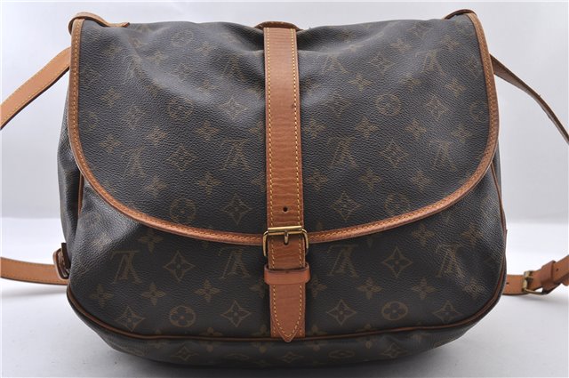 Authentic Louis Vuitton Monogram Saumur 35 Shoulder Cross Bag M42254 LV 1563F