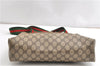 Authentic GUCCI Web Sherry Line Shoulder Tote Bag GG PVC Leather Brown 1563G