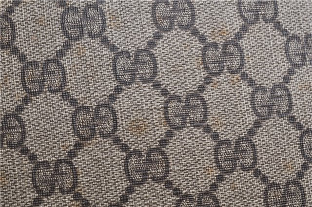 Authentic GUCCI Web Sherry Line Shoulder Tote Bag GG PVC Leather Brown 1563G