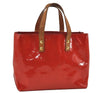 Authentic Louis Vuitton Vernis Reade PM Hand Bag Red M91088 LV 1563I