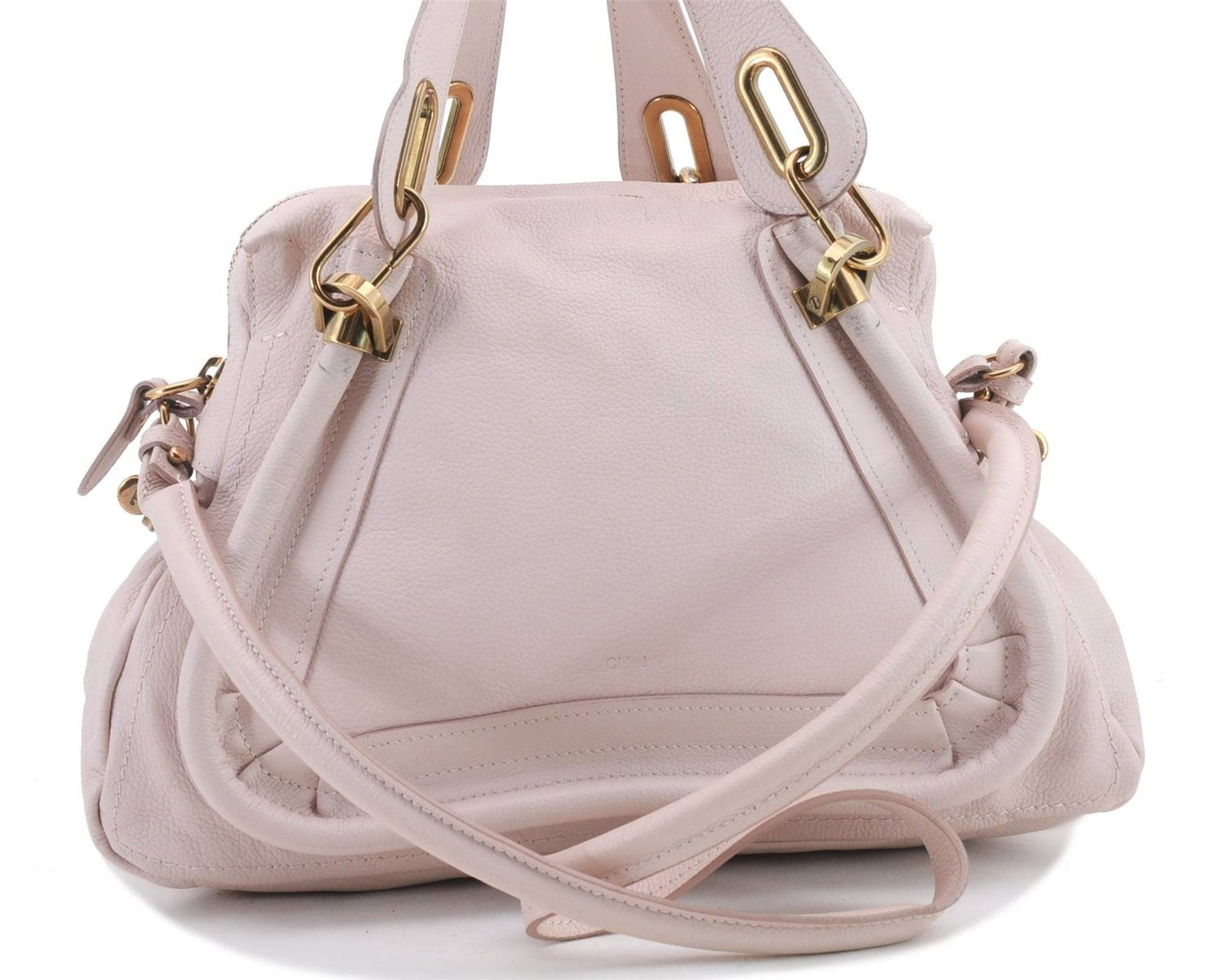 Authentic Chloe Paraty 2Way Shoulder Hand Bag Purse Light Pink 1564D