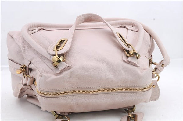 Authentic Chloe Paraty 2Way Shoulder Hand Bag Purse Light Pink 1564D