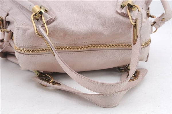 Authentic Chloe Paraty 2Way Shoulder Hand Bag Purse Light Pink 1564D