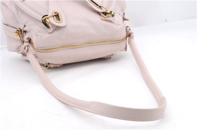 Authentic Chloe Paraty 2Way Shoulder Hand Bag Purse Light Pink 1564D