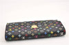 Auth Louis Vuitton Monogram Multicolor Portefeuille Sarah Wallet Black LV 1564G