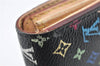 Auth Louis Vuitton Monogram Multicolor Portefeuille Sarah Wallet Black LV 1564G