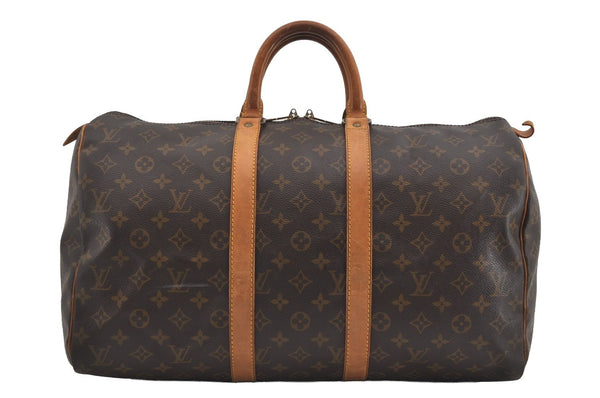 Authentic Louis Vuitton Monogram Keepall 45 Travel Boston Bag M41428 LV 1565I