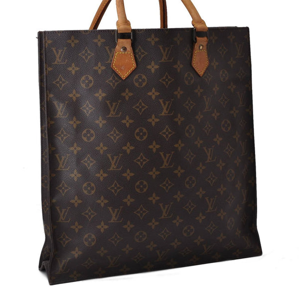 Authentic Louis Vuitton Monogram Sac Plat Hand Bag M51140 LV 1567D