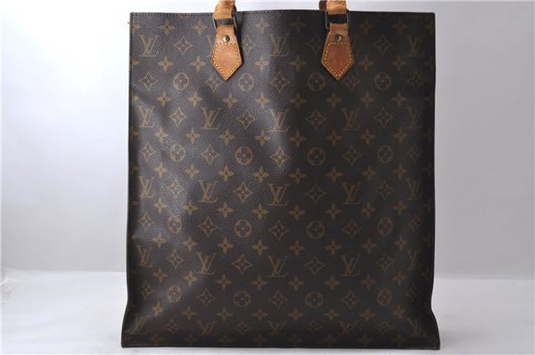 Authentic Louis Vuitton Monogram Sac Plat Hand Bag M51140 LV 1567D