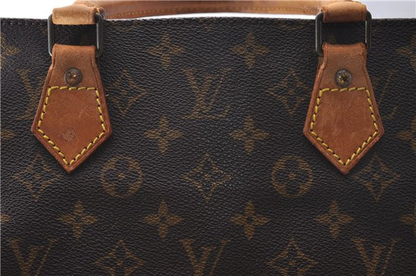 Authentic Louis Vuitton Monogram Sac Plat Hand Bag M51140 LV 1567D
