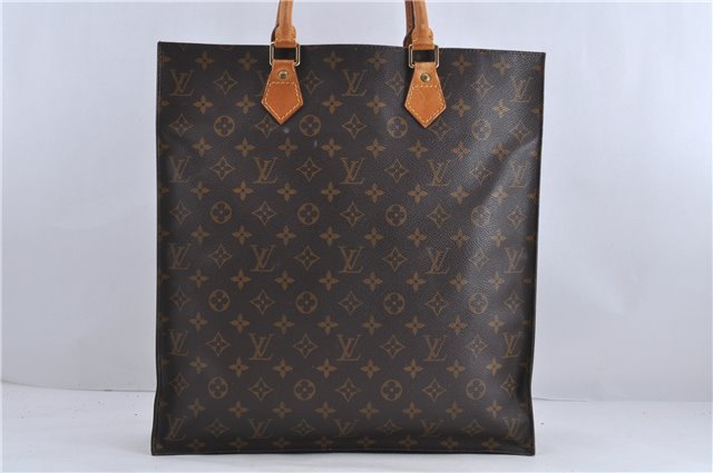 Authentic Louis Vuitton Monogram Sac Plat Hand Bag M51140 LV 1568D